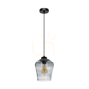 Juba Pendelleuchte, 1xE27, Max. 60 W, Schwarz/Schwarz/Rauchglas, Ø 19 cm small 0