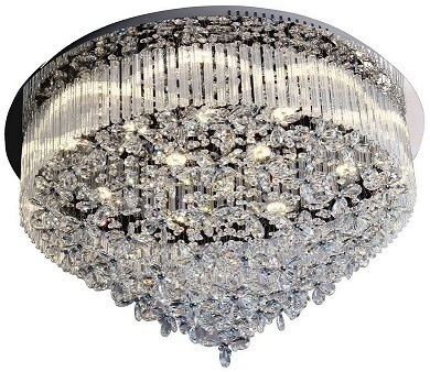 Prüfen Hera Deckenleuchte, inklusive 15 x 4-W-LEDs, Chrom/klar, Ø 80 cm