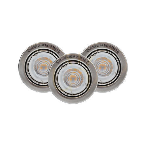Prüfen Grundausstattung für Deckenstrahler, inkl.. 3x GU10 5 W 2700 K, satiniert, Ø 8 cm