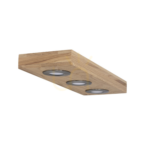 Prüfen Chelby Wandleuchte mit Ablage, inklusive 3 × 5-W-LEDs, geölte Eiche/satiniert, 45 cm