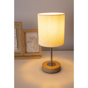Benita Tischlampe 1xE27 Max. 25 W, geölte Eiche/mattes Nickel/Creme-Silber, Ø 13 cm small 3