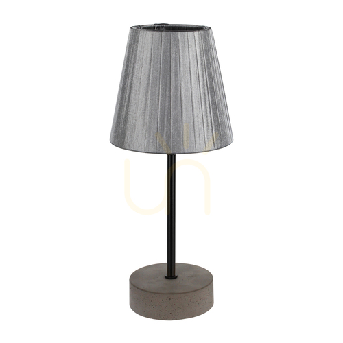 Prüfen Tischlampe „Mila“, 1xE14 Max. 25 W, Betongrau/Schwarz/Schwarz (PVC)/Grau, Ø 14 cm