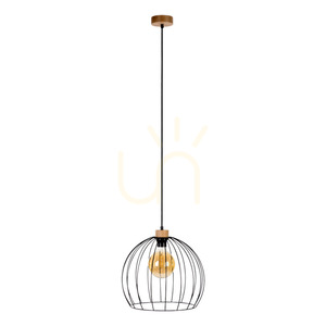 Dakar Pendelleuchte 1xE27 Max. 60 W, geölte Eiche/schwarzes PVC/schwarz, Ø 37 cm small 0