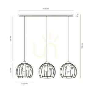 Dakar Pendelleuchte 3xE27 Max. 60 W Schwarz/geölte Eiche/Schwarz 132 cm small 2
