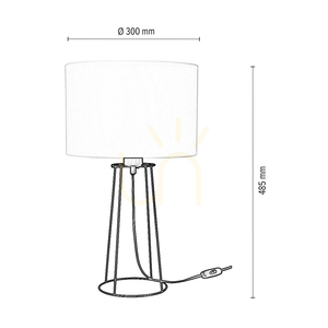 Tischlampe „Star“, 1xE27, 25 W, Schwarz/Schwarz/Weiß, Ø 30 cm small 2