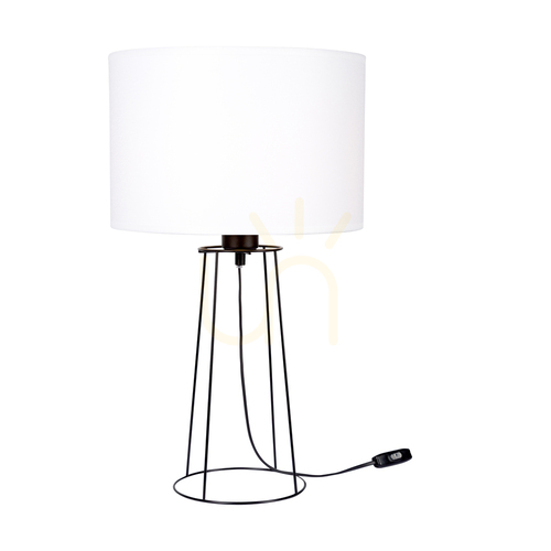 Prüfen Tischlampe „Star“, 1xE27, 25 W, Schwarz/Schwarz/Weiß, Ø 30 cm