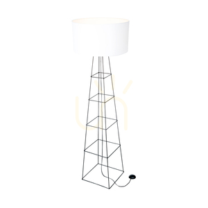 Tiphany Stehlampe 1xE27 60 W Schwarz/Schwarz/Weiß Ø 50 cm small 1