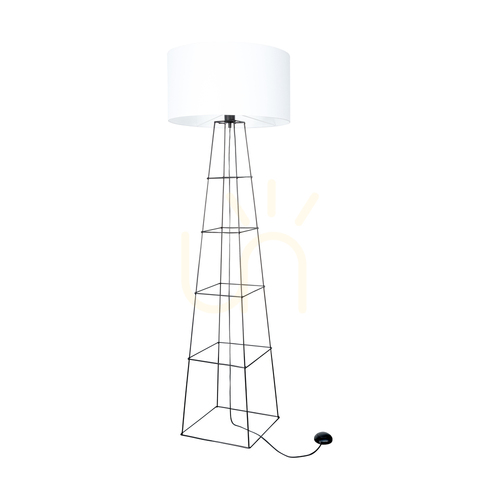 Prüfen Tiphany Stehlampe 1xE27 60 W Schwarz/Schwarz/Weiß Ø 50 cm