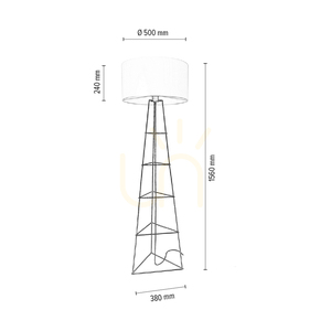 Marlene Stehlampe 1xE27 60 W Schwarz/Schwarz/Weiß Ø 50 cm small 3
