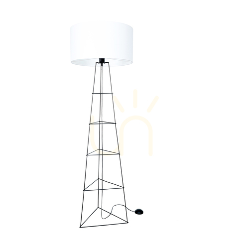Prüfen Marlene Stehlampe 1xE27 60 W Schwarz/Schwarz/Weiß Ø 50 cm