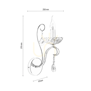 Wandleuchte „Alessa“, 1xE14, max.. 40 W, verchromtes Metall/klares Kristallglas, 25 cm small 3