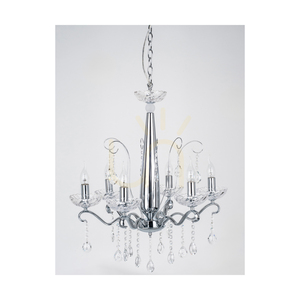 Kronleuchter „Alessa“, 6xE14, Max. 40 W, verchromtes Metall/klares Kristallglas, Ø 61 cm small 1