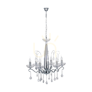 Kronleuchter „Alessa“, 6xE14, Max. 40 W, verchromtes Metall/klares Kristallglas, Ø 61 cm small 0