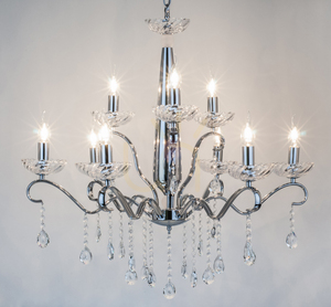 Kronleuchter „Alessa“, 9xE14, Max. 40 W, verchromtes Metall/klares Kristallglas, Ø 83 cm small 1