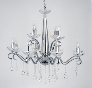 Kronleuchter „Alessa“, 12xE14, Max. 40 W, verchromtes Metall/klares Kristallglas, Ø 83 cm small 1