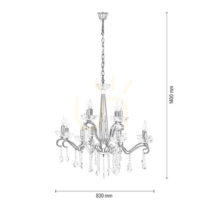 Kronleuchter „Alessa“, 12xE14, Max. 40 W, verchromtes Metall/klares Kristallglas, Ø 83 cm small 2