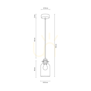 Hängeleuchte „Alessandro“, 1xE27, Max. 60 W, Buchen- und Nussbaumholz / schwarzes Metall / schwarzes PVC-Kabel / klarer Glasschirm, Ø 10 cm small 2