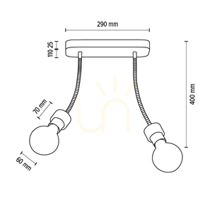 Allumer Deckenleuchte, 2xE27, Max. 25 W, geölte Eiche/schwarzes Metall, 29 cm small 3