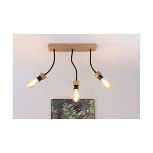 Allumer Deckenleuchte, 3xE27, Max. 25 W, geölte Eiche/schwarzes Metall, 42 cm small 2