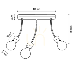 Allumer Deckenleuchte, 3xE27, Max. 25 W, geölte Eiche/schwarzes Metall, 42 cm small 4