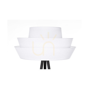 Amar Stehlampe, 1xE27, Max. 40 W, schwarzes Metall/schwarzes PVC-Kabel/weißer Lampenschirm, Ø 55 cm small 2