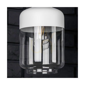 Amaretto Pendelleuchte, 1xE27, Max. 60 W, weißes Metall / transparentes PVC-Kabel / weiß-transparenter Glasschirm, Ø 17 cm small 3