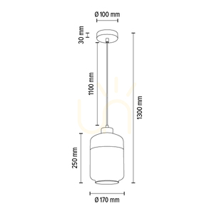 Amaretto Pendelleuchte, 1xE27, Max. 60 W, weißes Metall / transparentes PVC-Kabel / weiß-transparenter Glasschirm, Ø 17 cm small 4