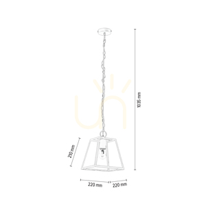 Amata Pendelleuchte 1xE27 Max. 60 W, Weißmetall/Klarglas, 22 cm small 2