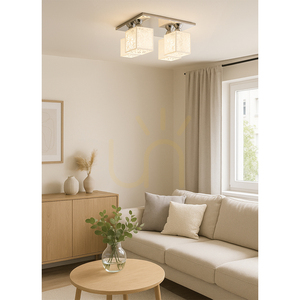 Anika Deckenleuchte, 4xE27, 60 W, Metall in Chrom/weißer Kunststoffschirm, 33 cm small 2