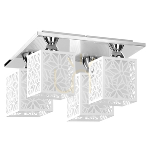 Anika Deckenleuchte, 4xE27, 60 W, Metall in Chrom/weißer Kunststoffschirm, 33 cm small 0