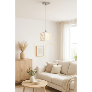 Anika Pendelleuchte, 1xE27, Max. 60 W, Metall in Chromoptik/weißer Kunststoffschirm, 13 cm small 1