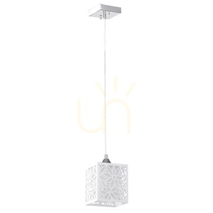 Anika Pendelleuchte, 1xE27, Max. 60 W, Metall in Chromoptik/weißer Kunststoffschirm, 13 cm small 0