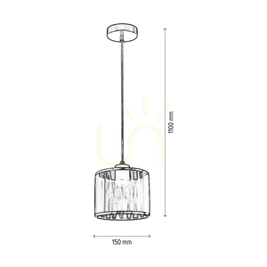 Anina Pendelleuchte 1xE14 Max. 25 W, schwarzes Metall/transparentes PVC/schwarz-verchromter Lampenschirm, Ø 15 cm small 2