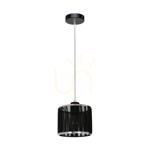 Anina Pendelleuchte 1xE14 Max. 25 W, schwarzes Metall/transparentes PVC/schwarz-verchromter Lampenschirm, Ø 15 cm small 0