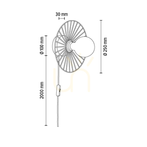 Antonella Wandleuchte 1xE27 Max. 25 W, schwarzes Metall/schwarzes geflochtenes Kabel, Ø 9 cm small 2