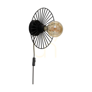 Antonella Wandleuchte 1xE27 Max. 25 W, schwarzes Metall/schwarzes geflochtenes Kabel, Ø 9 cm small 0