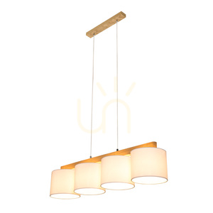 Aprillia Pendelleuchte 4xE27 Max. 25 W, geölte Eiche / transparentes PVC-Kabel / weißer Lampenschirm, 86 cm small 2