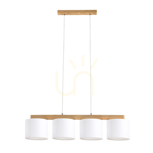 Aprillia Pendelleuchte 4xE27 Max. 25 W, geölte Eiche / transparentes PVC-Kabel / weißer Lampenschirm, 86 cm small 0