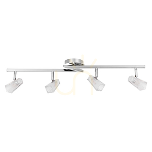 Deckenleuchte „Ariel“, inklusive 4xG9, Max. 28 W, Metall in Chromoptik/weiße Glasschirme, 74,5 cm small 0