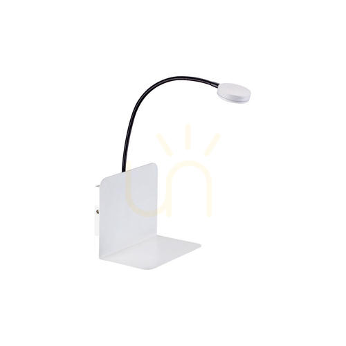 Prüfen Wandleuchte „Arles“, inklusive 1x LED 3000 K, 3 W, Metall in Weiß/Schwarz, Ø 20 cm