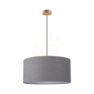 Asseto Pendelleuchte, 1xE27, Max. 60 W, geölte Eiche/Anthrazit, geflochtenes Kabel/Grau, Lampenschirm Ø 50 cm small 0