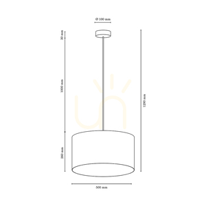 Asseto Pendelleuchte, 1xE27, Max. 60 W, geölte Eiche/Creme, geflochtenes Kabel/beiger Lampenschirm, Ø 50 cm small 3