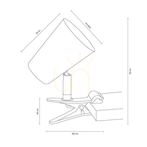 Astrid Schreibtischlampe mit Klemme, 1xE14, Max. 40 W, schwarzes Metall, 18 cm small 2