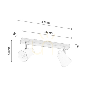 Astrid Deckenleuchte, 2xE14, Max. 40 W, Birke/Chrom-Metall/schwarzer Metallschirm, 43 cm small 3