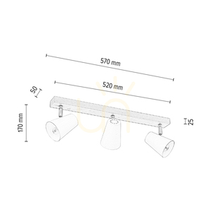 Astrid Deckenleuchte, 3xE14, Max. 40 W, Birke/Chrom-Metall/schwarzer Metallschirm, 57 cm small 3