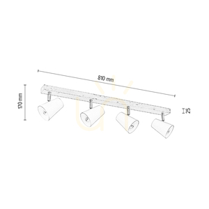 Astrid Deckenleuchte, 4xE14, Max. 40 W, Birke/Chrom-Metall/schwarzer Metallschirm, 81 cm small 3
