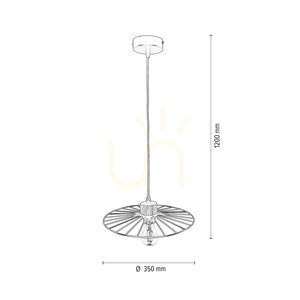 Ballerina-Pendelleuchte 1xE27 Max. 60 W, geölte Eiche/schwarzes Metall/schwarzes PVC-Kabel, Ø 35 cm small 2