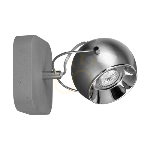 Prüfen Kugelförmige Wandleuchte aus Beton, inklusive 1x GU10-LED-Lampe (max.. 5 W), grauer Beton/satiniertes Metall, 22 cm