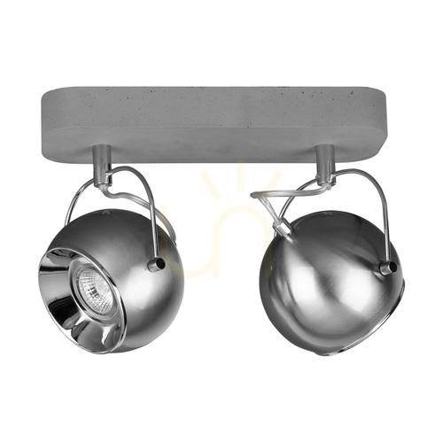 Prüfen Kugelförmige Beton-Deckenleuchte, inklusive 2 GU10-LED-Lampen (max.. 5 W), grauer Beton/satiniertes Metall, 29 cm