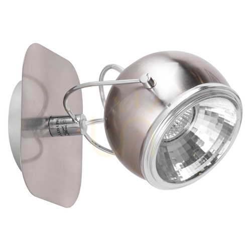 Prüfen Kugel-Wandleuchte, inklusive 1x GU10-LED-Lampe, max.. 6 W, Satin-Metall, 20 cm